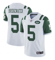 Men's Nike New York Jets #5 Teddy Bridgewater White Vapor Untouchable Limited Player NFL Jersey