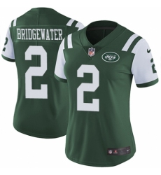 Women's Nike New York Jets #2 Teddy Bridgewater Green Team Color Vapor Untouchable Limited Player NFL Jersey