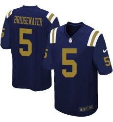 Youth Nike New York Jets #5 Teddy Bridgewater Limited Navy Blue Alternate NFL Jersey