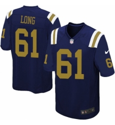Youth Nike New York Jets #61 Spencer Long Elite Navy Blue Alternate NFL Jersey