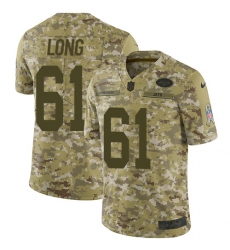 Youth Nike New York Jets #61 Spencer Long Limited Camo 2018 Salute to Service NFL Jersey