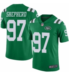 Men's Nike New York Jets #97 Nathan Shepherd Limited Green Rush Vapor Untouchable NFL Jersey