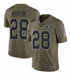 Youth Nike Oakland Raiders #28 Doug Martin Limited Olive 2017 Salute to Service NFL Jersey