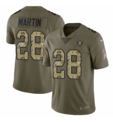 Youth Nike Oakland Raiders #28 Doug Martin Limited Olive/Camo 2017 Salute to Service NFL Jersey
