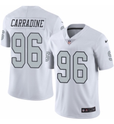 Men's Nike Oakland Raiders #96 Cornellius Carradine Elite White Rush Vapor Untouchable NFL Jersey