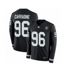 Men's Nike Oakland Raiders #96 Cornellius Carradine Limited Black Therma Long Sleeve NFL Jersey