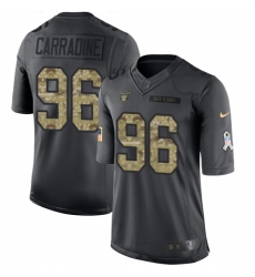 Youth Nike Oakland Raiders #96 Cornellius Carradine Limited Black 2016 Salute to Service NFL Jersey