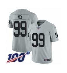 Youth Oakland Raiders #99 Arden Key Limited Silver Inverted Legend 100th Season Football Jersey