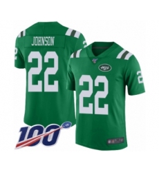Men's New York Jets #22 Trumaine Johnson Limited Green Rush Vapor Untouchable 100th Season Football Jersey
