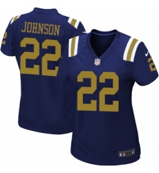 Women's Nike New York Jets #22 Trumaine Johnson Elite Navy Blue Alternate NFL Jersey