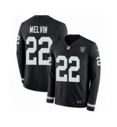 Men's Nike Oakland Raiders #22 Rashaan Melvin Limited Black Therma Long Sleeve NFL Jersey