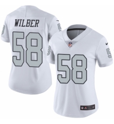 Women's Nike Oakland Raiders #58 Kyle Wilber Limited White Rush Vapor Untouchable NFL Jersey