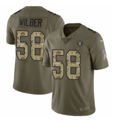 Youth Nike Oakland Raiders #58 Kyle Wilber Limited Olive/Camo 2017 Salute to Service NFL Jersey