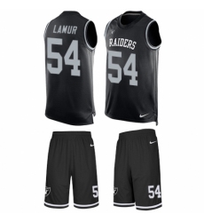 Men's Nike Oakland Raiders #54 Emmanuel Lamur Limited Black Tank Top Suit NFL Jersey