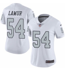 Women's Nike Oakland Raiders #54 Emmanuel Lamur Limited White Rush Vapor Untouchable NFL Jersey