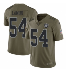 Youth Nike Oakland Raiders #54 Emmanuel Lamur Limited Olive 2017 Salute to Service NFL Jersey