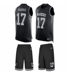 Men's Nike Oakland Raiders #17 Dwayne Harris Limited Black Tank Top Suit NFL Jersey