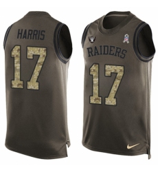 Men's Nike Oakland Raiders #17 Dwayne Harris Limited Green Salute to Service Tank Top NFL Jersey