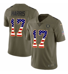Men's Nike Oakland Raiders #17 Dwayne Harris Limited Olive/USA Flag 2017 Salute to Service NFL Jersey