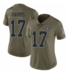 Women's Nike Oakland Raiders #17 Dwayne Harris Limited Olive 2017 Salute to Service NFL Jersey