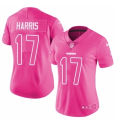 Women's Nike Oakland Raiders #17 Dwayne Harris Limited Pink Rush Fashion NFL Jersey
