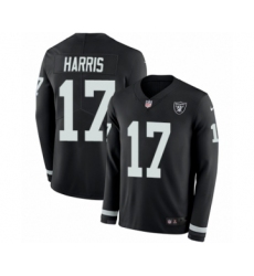 Youth Nike Oakland Raiders #17 Dwayne Harris Limited Black Therma Long Sleeve NFL Jersey