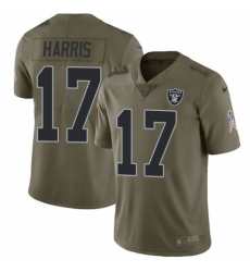 Youth Nike Oakland Raiders #17 Dwayne Harris Limited Olive 2017 Salute to Service NFL Jersey