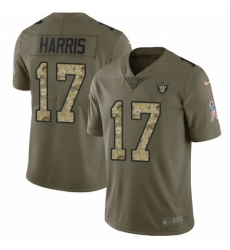 Youth Nike Oakland Raiders #17 Dwayne Harris Limited Olive/Camo 2017 Salute to Service NFL Jersey