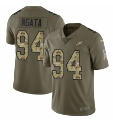 Men's Nike Philadelphia Eagles #94 Haloti Ngata Limited Olive/Camo 2017 Salute to Service NFL Jersey