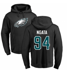 Nike Philadelphia Eagles #94 Haloti Ngata Black Name & Number Logo Pullover Hoodie