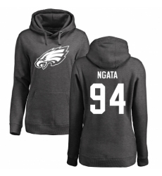 Women's Nike Philadelphia Eagles #94 Haloti Ngata Ash One Color Pullover Hoodie