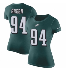 Women's Nike Philadelphia Eagles #94 Haloti Ngata Green Rush Pride Name & Number T-Shirt