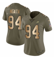 Women's Nike Philadelphia Eagles #94 Haloti Ngata Limited Olive/Gold 2017 Salute to Service NFL Jersey
