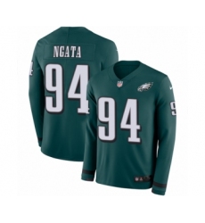 Youth Nike Philadelphia Eagles #94 Haloti Ngata Limited Green Therma Long Sleeve NFL Jersey