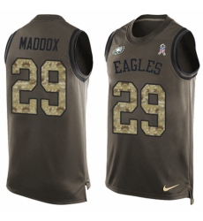 Men's Nike Philadelphia Eagles #29 Avonte Maddox Limited Green Salute to Service Tank Top NFL Jersey
