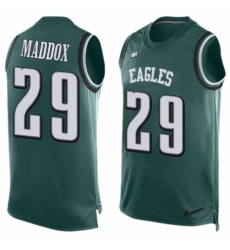 Men's Nike Philadelphia Eagles #29 Avonte Maddox Limited Midnight Green Player Name & Number Tank Top NFL Jersey