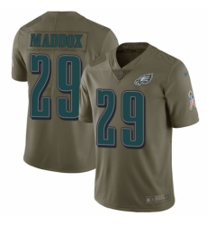 Men's Nike Philadelphia Eagles #29 Avonte Maddox Limited Olive 2017 Salute to Service NFL Jersey