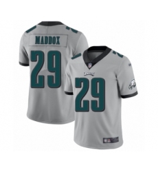 Men's Philadelphia Eagles #29 Avonte Maddox Limited Silver Inverted Legend Football Jersey