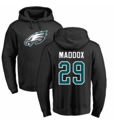 Nike Philadelphia Eagles #29 Avonte Maddox Black Name & Number Logo Pullover Hoodie