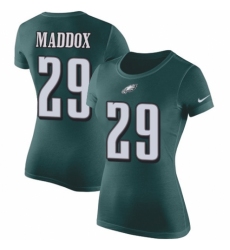 Women's Nike Philadelphia Eagles #29 Avonte Maddox Green Rush Pride Name & Number T-Shirt