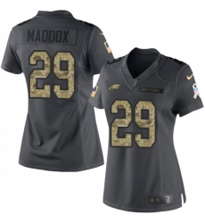 Women's Nike Philadelphia Eagles #29 Avonte Maddox Limited Black 2016 Salute to Service NFL Jersey