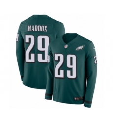 Youth Nike Philadelphia Eagles #29 Avonte Maddox Limited Green Therma Long Sleeve NFL Jersey