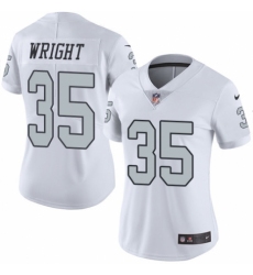 Women's Nike Oakland Raiders #35 Shareece Wright Limited White Rush Vapor Untouchable NFL Jersey
