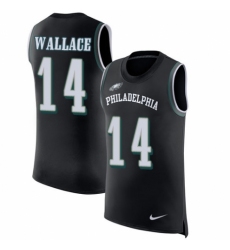 Men's Nike Philadelphia Eagles #14 Mike Wallace Black Rush Player Name & Number Tank Top NFL Jersey