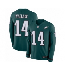 Men's Nike Philadelphia Eagles #14 Mike Wallace Limited Green Therma Long Sleeve NFL Jersey