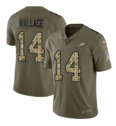 Men's Nike Philadelphia Eagles #14 Mike Wallace Limited Olive/Camo 2017 Salute to Service NFL Jersey
