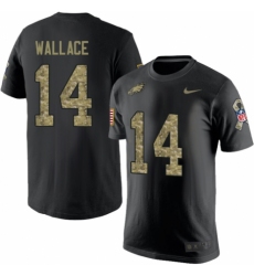 Nike Philadelphia Eagles #14 Mike Wallace Black Camo Salute to Service T-Shirt