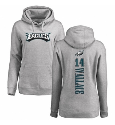 Women's Nike Philadelphia Eagles #14 Mike Wallace Ash Backer Pullover Hoodie