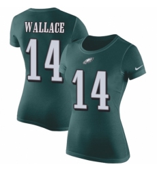 Women's Nike Philadelphia Eagles #14 Mike Wallace Green Rush Pride Name & Number T-Shirt