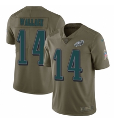 Youth Nike Philadelphia Eagles #14 Mike Wallace Limited Olive 2017 Salute to Service NFL Jersey
